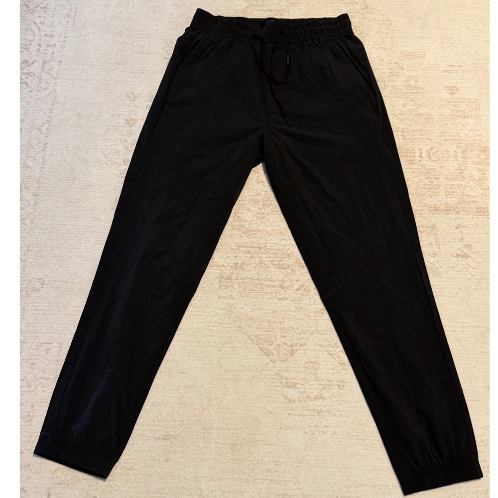 Nuuds Womens Everyday Joggers Black Elastic Waist Drawstring Pants Size Small